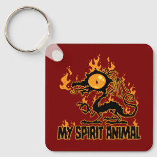 Fiery Crispy Dragon Spirit Animal Keychain