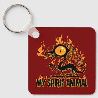 Fiery Crispy Dragon Spirit Animal Keychain