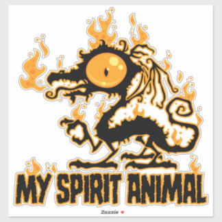 Fiery Crispy Dragon Spirit Animal Sticker