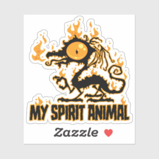 Fiery Crispy Dragon Spirit Animal Sticker