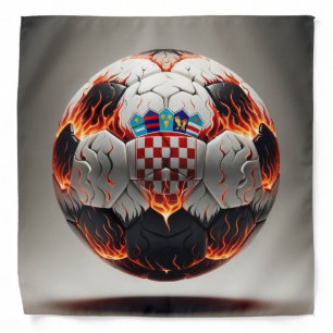 Fiery Croatian Soccer Ball  Bandana