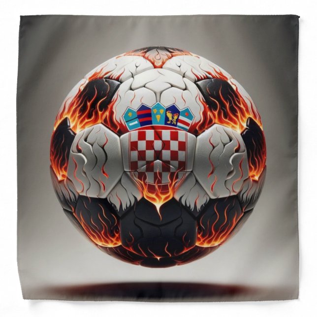 Fiery Croatian Soccer Ball  Bandana (Front)