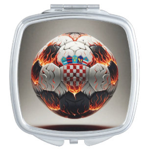 Fiery Croatian Soccer Ball   Compact Mirror