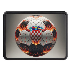 Fiery Croatian Soccer Ball   Hitch Cover