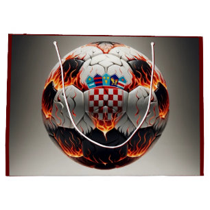 Fiery Croatian Soccer Ball Large Gift Bag