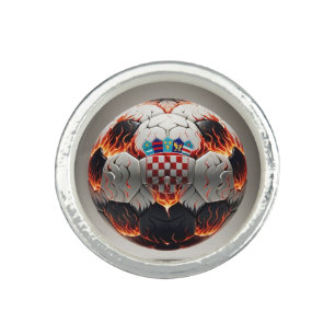 Fiery Croatian Soccer Ball Ring