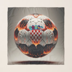 Fiery Croatian Soccer Ball   Scarf