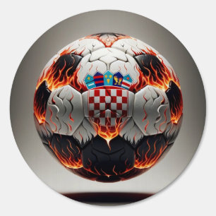 Fiery Croatian Soccer Ball Sign