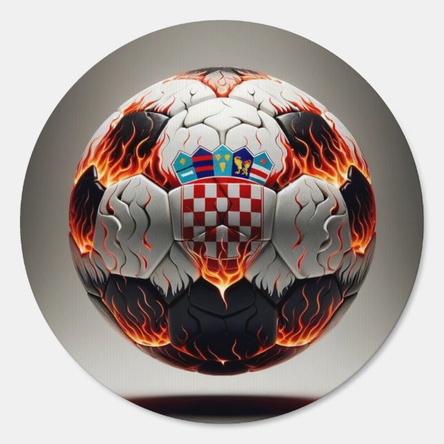 Fiery Croatian Soccer Ball  Sign (Front)