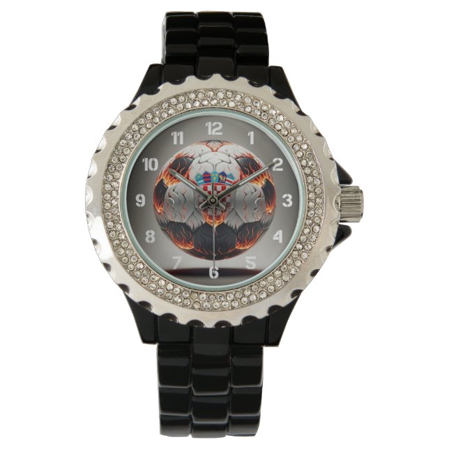 Fiery Croatian Soccer Ball   Watch (Front)
