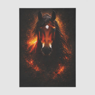 Fiery Dark Fantasy Bay Horse FH3L Decoupage Tissue Paper