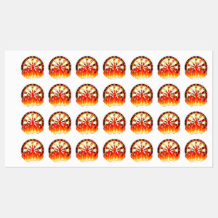 Fiery Dartboard Flames Art Design Kids' Labels