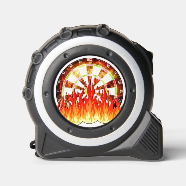Fiery Dartboard Flames Art  Tape Measure (Front)