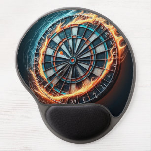 Fiery Dartboard with Bullseye Explosion Gel Mouse Pad