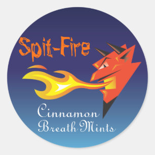 Fiery Devil's Head_Cinnamon Breath Mints Classic Round Sticker