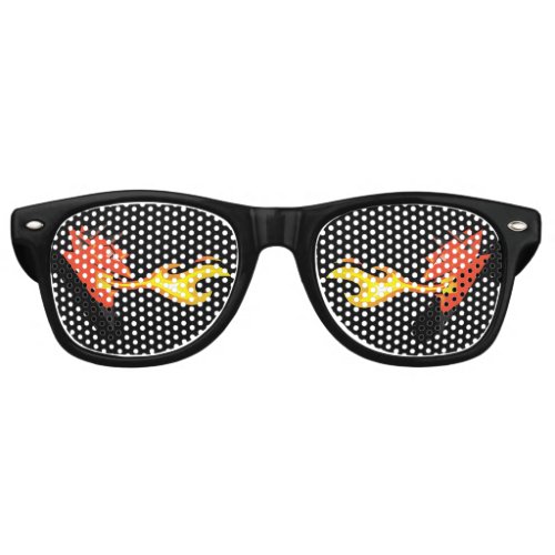 Fiery Devils Head_flame_spitting_devilish eyes Retro Sunglasses