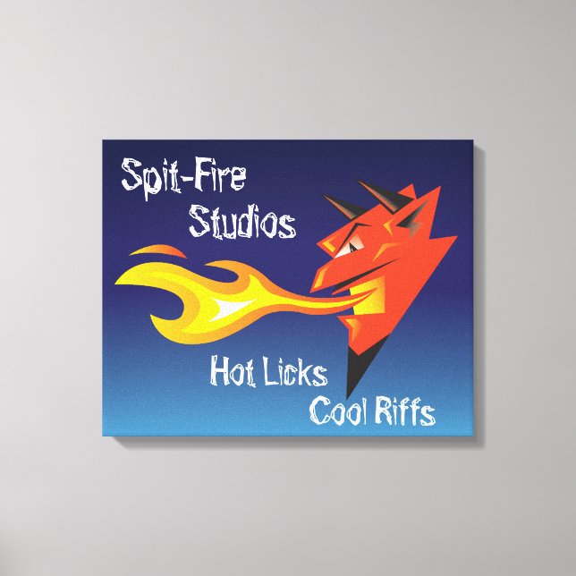 Fiery Devil's Head_Hot Licks Cool Riffs Canvas Print (Front)