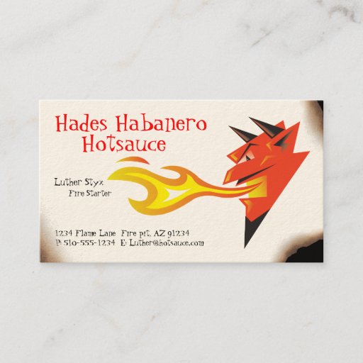 Customizable Fiery Devil's Head_Hot Sauce_Spicy Foods Business Card
