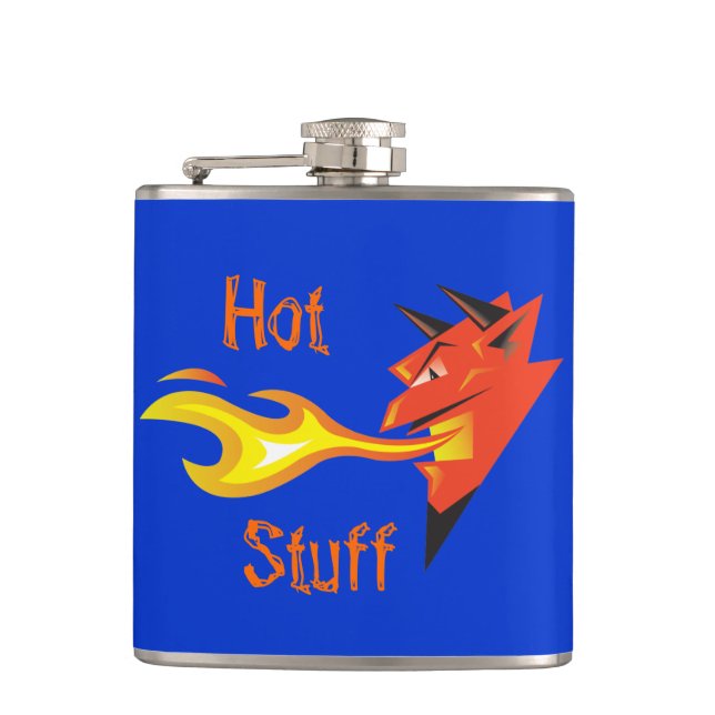Fiery Devil's Head_Hot Stuff Hip Flask (Front)
