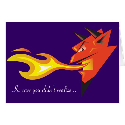 Fiery Devil's Head "In case you didn't realize..." Cards (Front Horizontal)