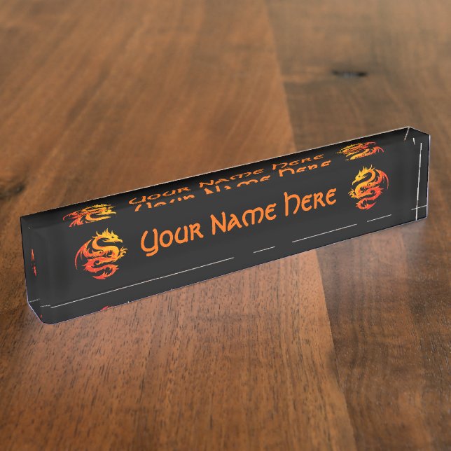 FIERY DRAGON DESK NAME PLATE (Side)