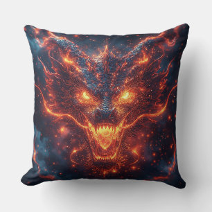 🐉 Fiery Dragon Energy Fantasy Home Decor 🔥 Throw Pillow
