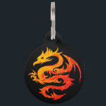 FIERY DRAGON PET NAME TAG<br><div class="desc">A dragon design in orange and gold.</div>
