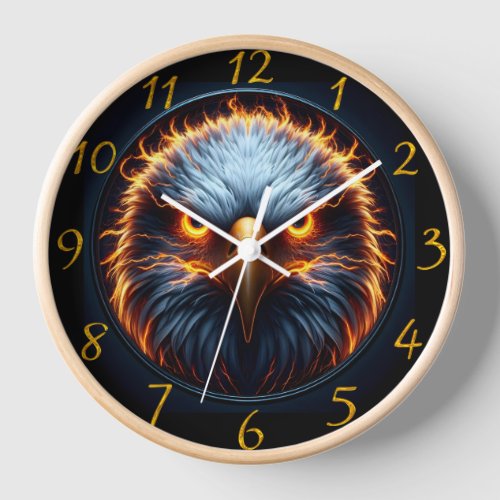 Fiery Eagles Gaze Clock