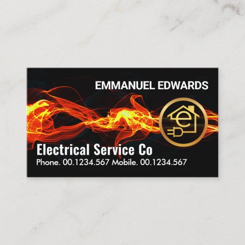 Fiery Electrical Lightning Wave Business Card