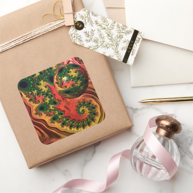 Fiery Elegance - A Study in Complexity  Square Sticker (Gifting)