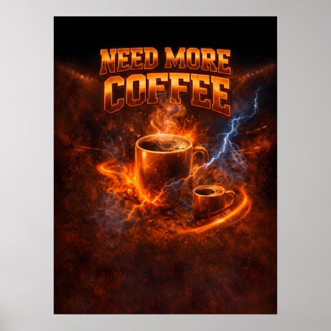 Fiery Espresso Coffee Graphic Poster (Front)
