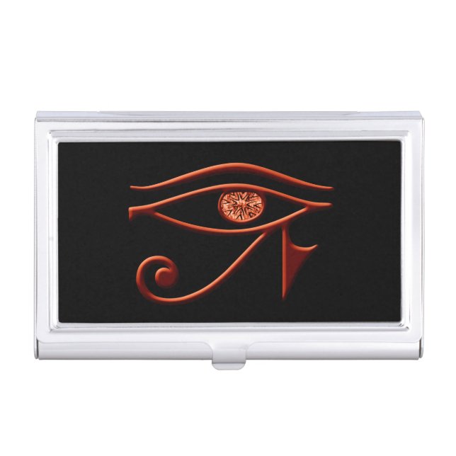 Fiery Eye Of Horus Business Card Holder (Front)