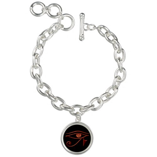 Fiery Eye Of Horus Charm Bracelet