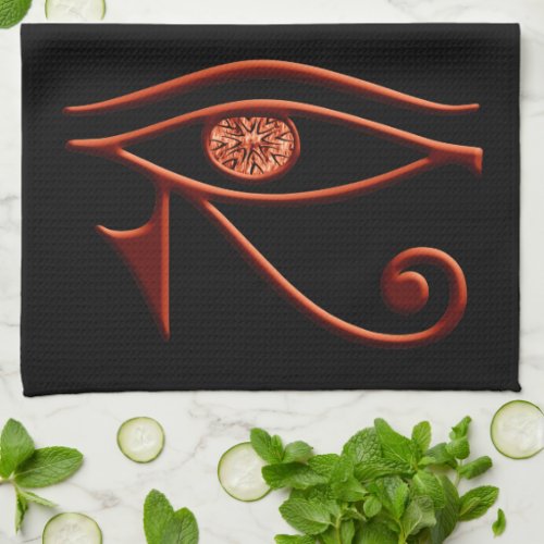 Fiery Eye Of Horus Kitchen Towel