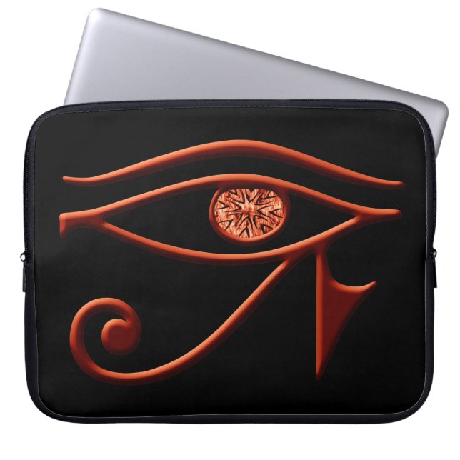 Fiery Eye Of Horus Laptop Sleeve (Front)