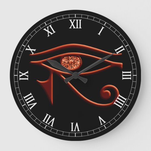 Fiery Eye Of Horus Roman Numeral Clock
