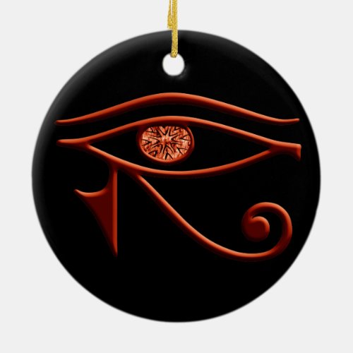 Fiery Eye Of Horus Round Ornament