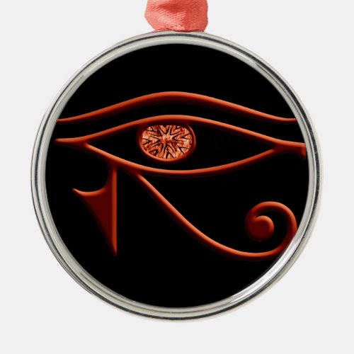 Fiery Eye Of Horus Round Ornament