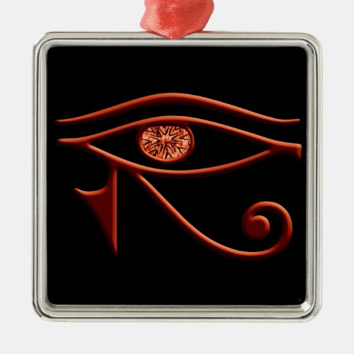 Fiery Eye Of Horus Square Ornament