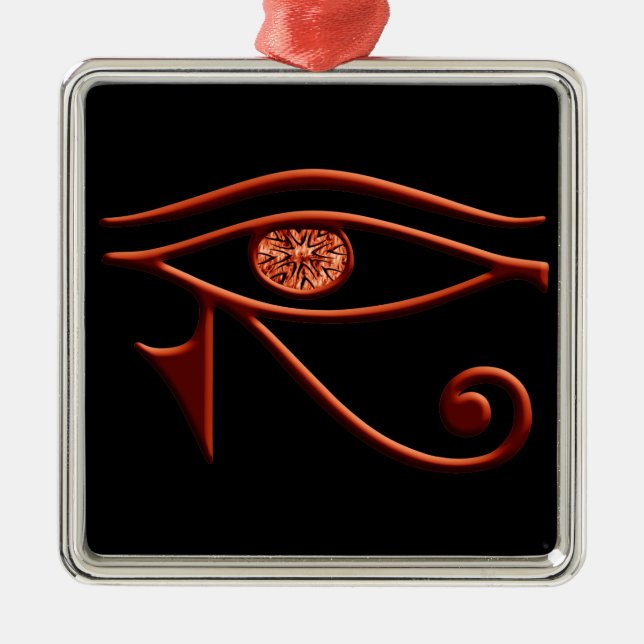 Fiery Eye Of Horus Square Ornament (Front)
