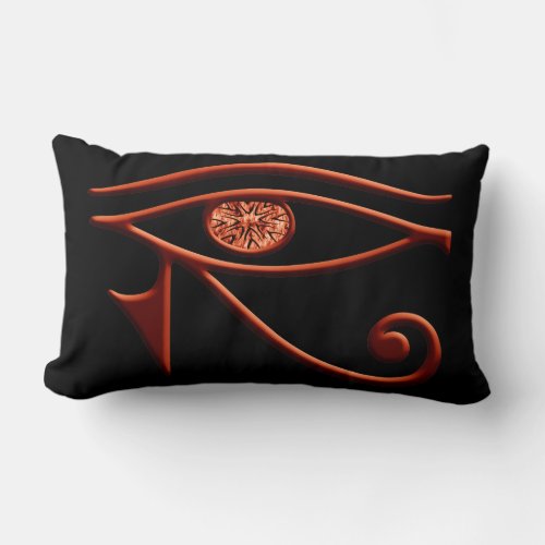 Fiery Eye Of Horus Throw Pillow