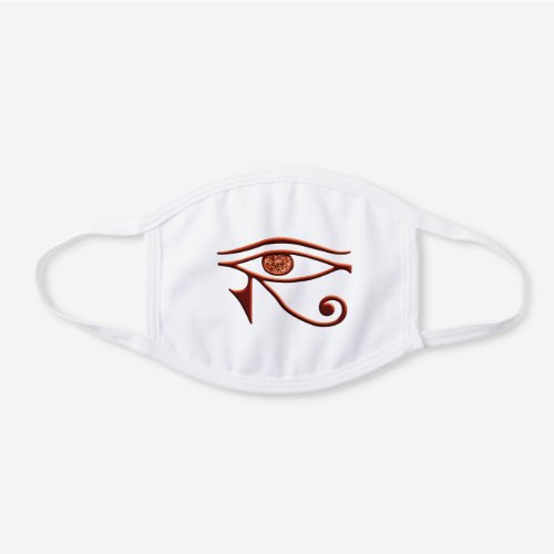 Fiery Eye Of Horus White Cotton Face Mask