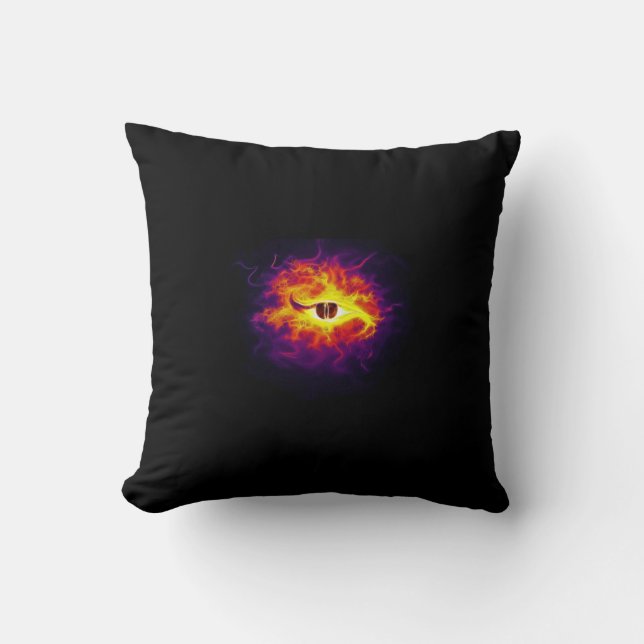 Fiery Eye Throw Pillow (Front)