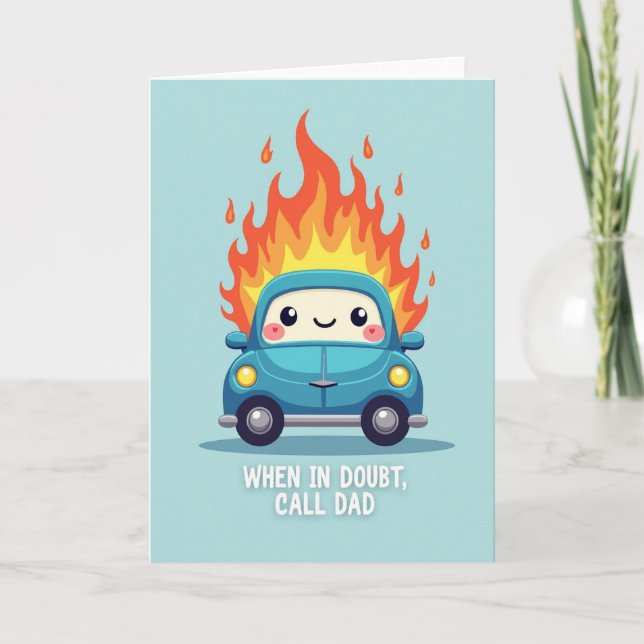 Fiery Fathers Day Auto Card (Front)
