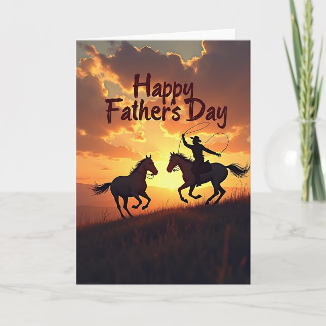 Fiery Fathers Day Equine Card (Front)