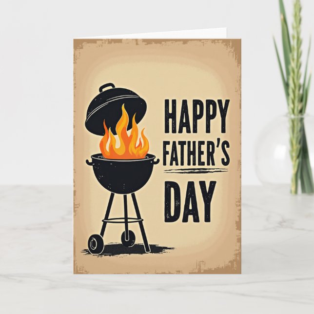 Fiery Fathers Day Grill Card (Front)