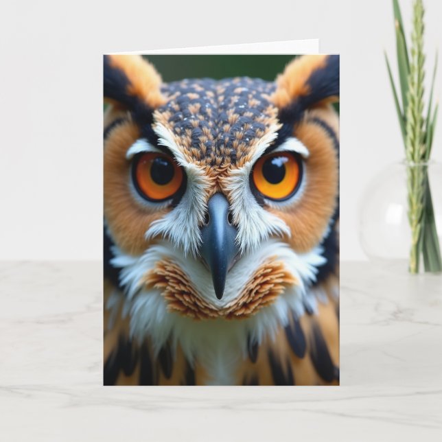 Fiery Fathers Day Owl Card (Front)