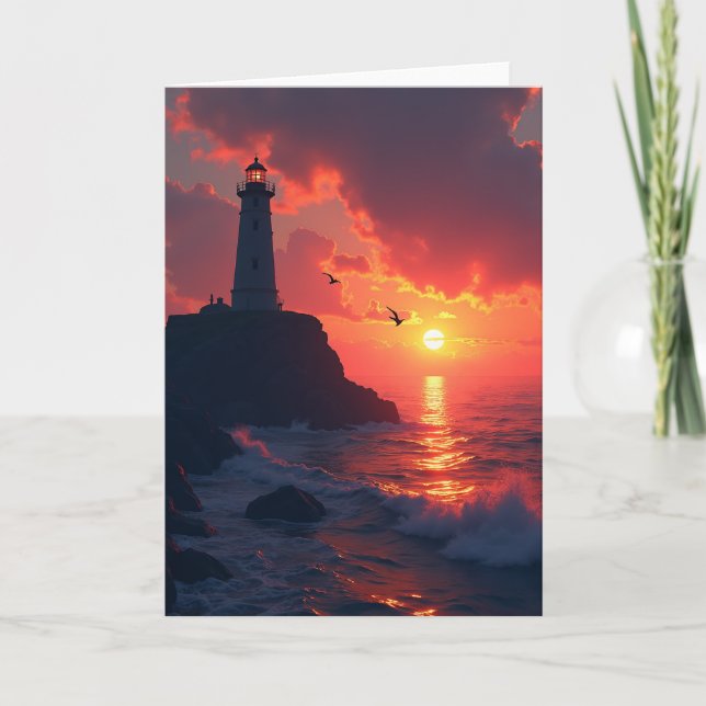 Fiery Fathers Day Sunset Card (Front)