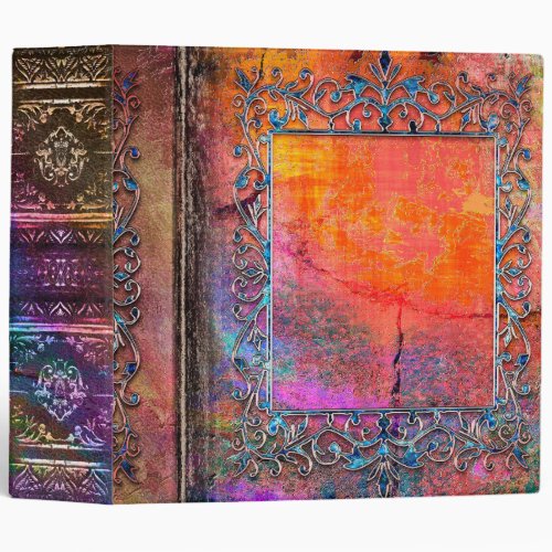 Fiery Faux Iridescent Ancient Fairytale Tome 3 Ring Binder