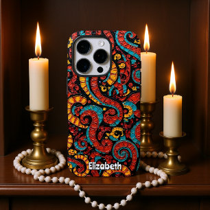 Fiery Floral Embellishments iPhone 16 Pro Case
